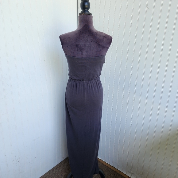 Express Women's Strapless Maxi Sequins Detail Front Slit Stretch Sz XS - Picture 6 of 12